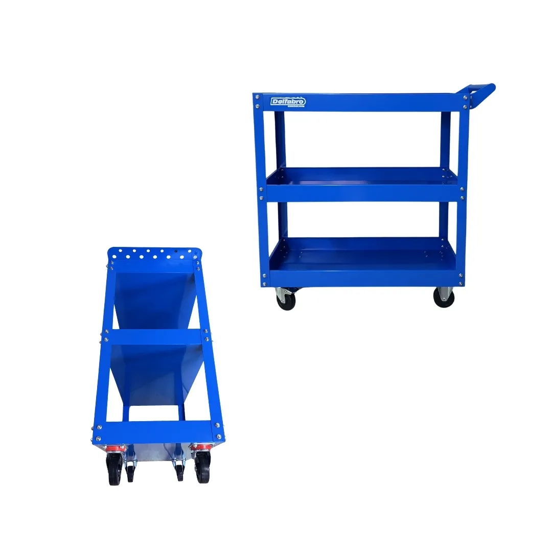 Mesa De Trabajo De 3 Estantes Con Ruedas (200 Kg) - Imagen 4